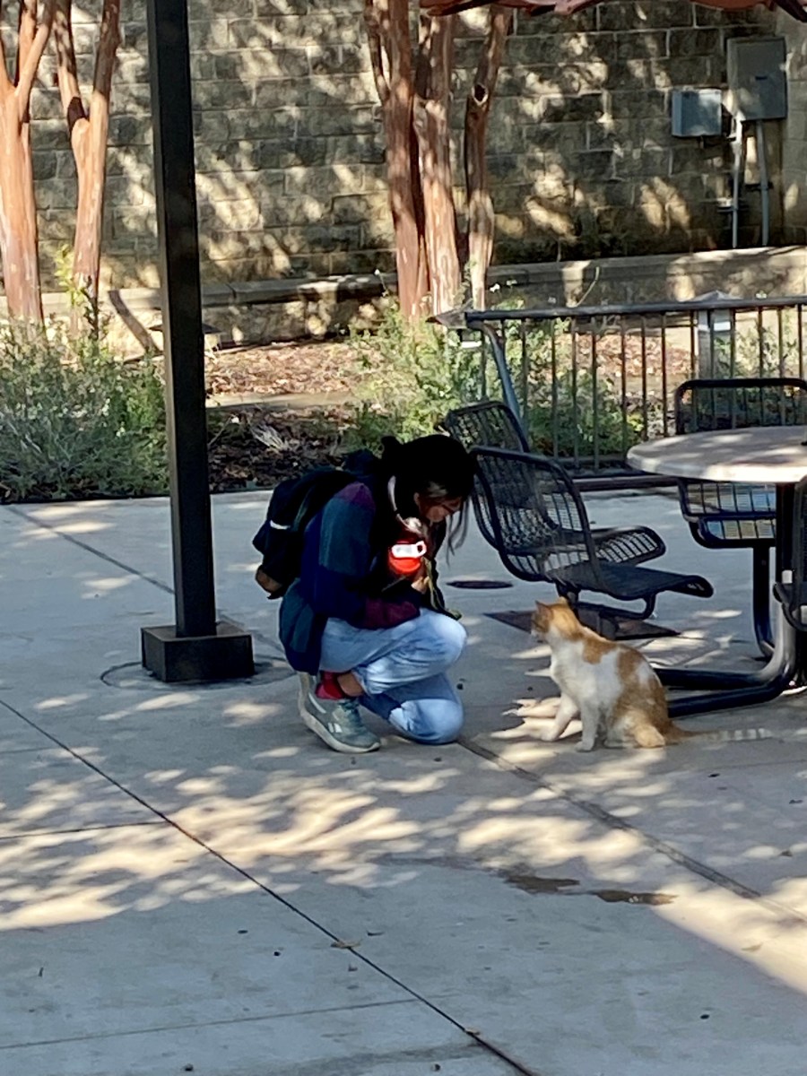 Harry with a student, August 28, 2023